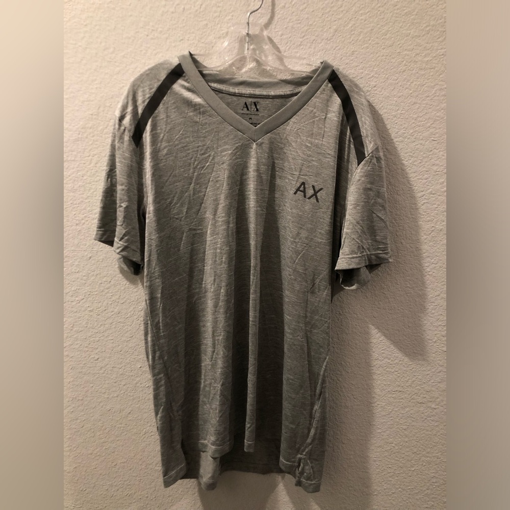 Armani Exchange Gray V-Neck Tee